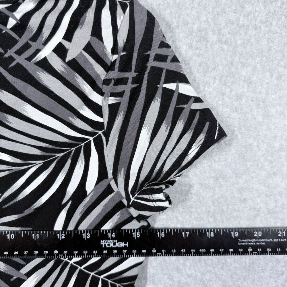 Old Navy T-Shirt Dress Women Sz M Black/Gray Palm Leaves Botanical Stretch - Picture 6 of 11